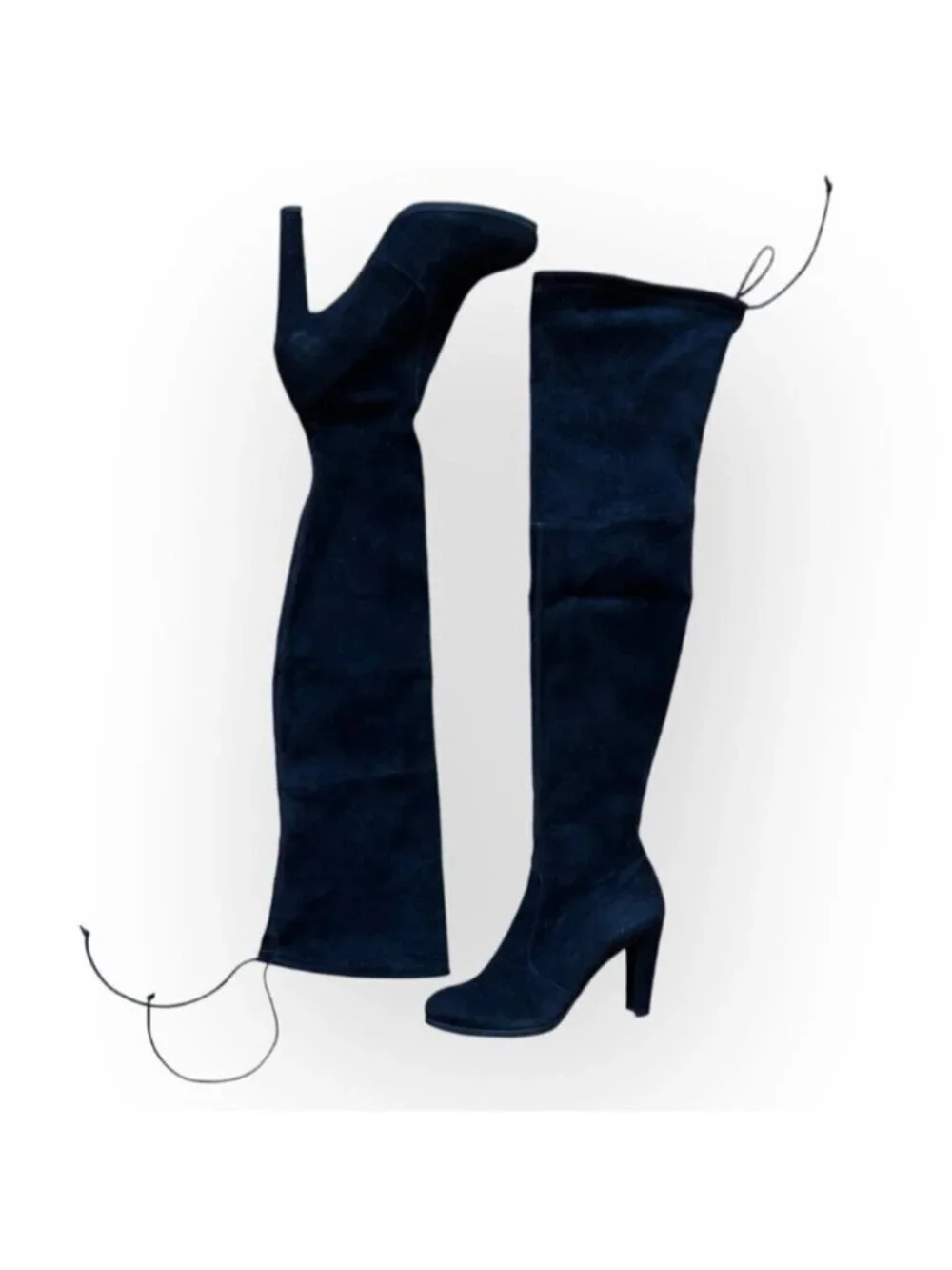 Stuart Weitzman ICONIC Highland stretch-suede over-the-knee black boots shoe 5M
